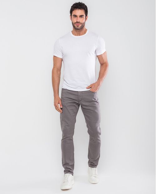 Calça Sarja Slim Fit Masculina Básica 21571 Chumbo