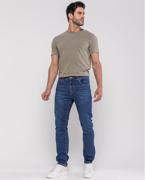 Calça Jeans Slim Fit Masculina Premium 24631 Sky Escuro