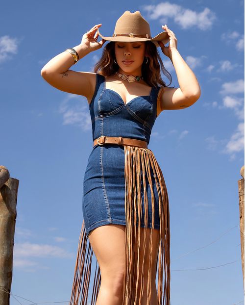 Vestido Jeans Feminino Curto 24930 Escura