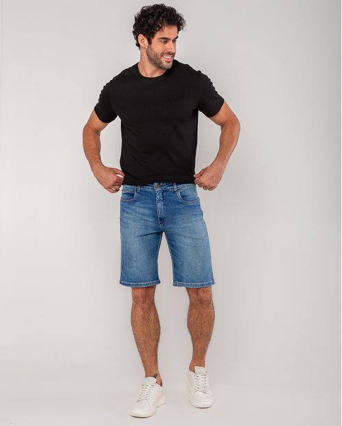 Bermuda Jeans Slim Fit Masculina 25040 Sky