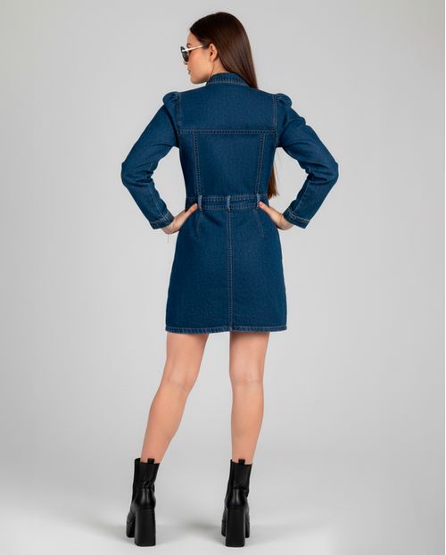 Vestido Jeans Feminino Curto 24703 Escura