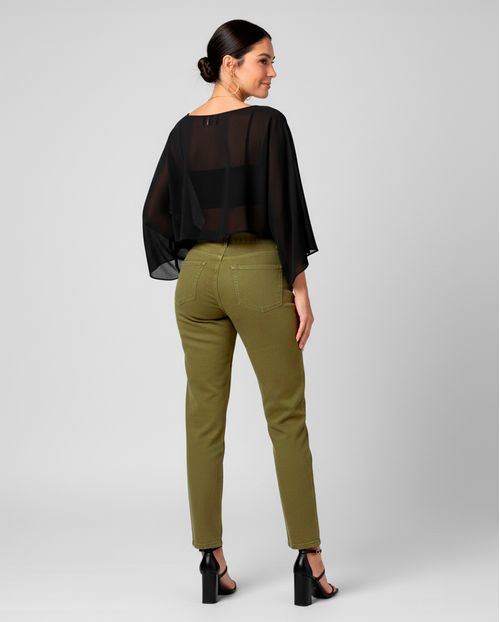 Calça Sarja Mom Feminina Cintura Alta Naturals 00111 Verde Musgo