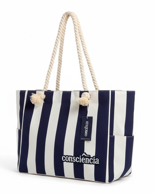 Bolsa Consciência Alça Dupla Algodão Bol02 Azul