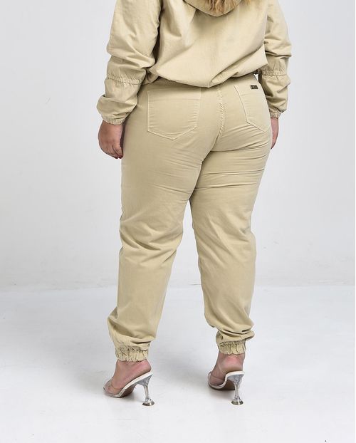 Calça Jogging Feminina  Plus Size 20739 Bege