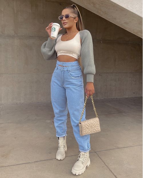 Calça Jeans Feminina Reta com Cós Duplo  21263 Clara