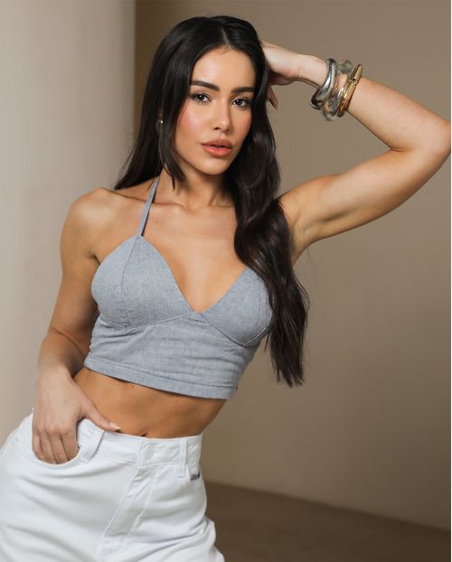 Top Feminino com Elástico 24900 Azul Celeste