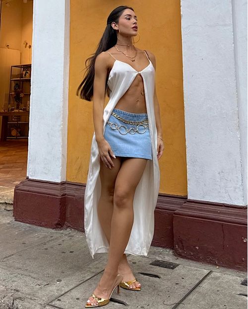 Mini Saia Jeans Feminina Cintura Baixa 22208 Clara