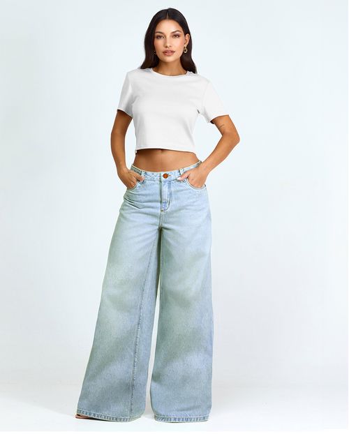 Calça Jeans Wide Leg Feminina Relaxed 25077 Sujinha Clara