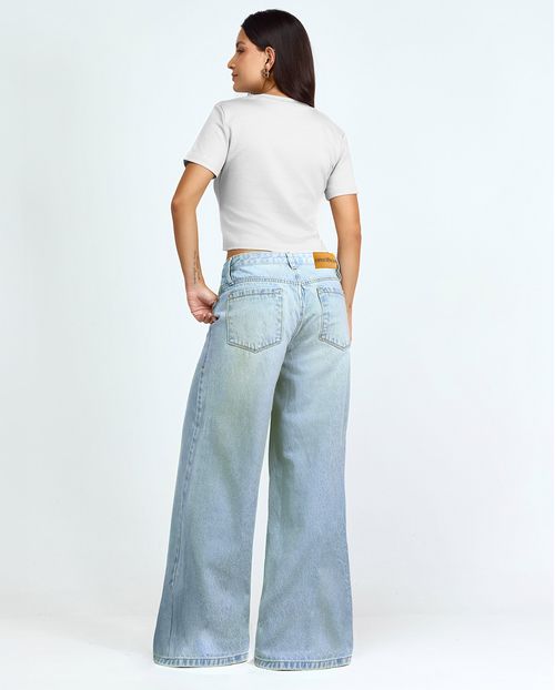 Calça Jeans Wide Leg Feminina Relaxed 25077 Sujinha Clara