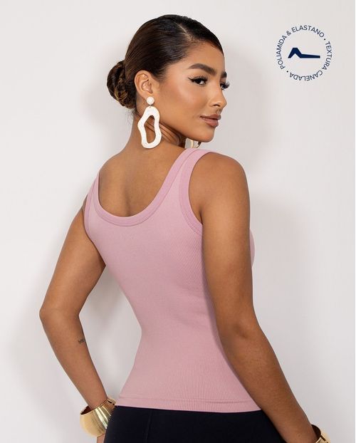 Regata Feminina Poliamida Canelada 99193  Rose