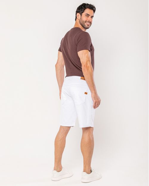 Bermuda Sarja Masculina Slim Fit 25182 Branco