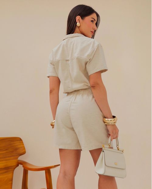 Macaquinho Linho Feminino Curto 24963 Linho